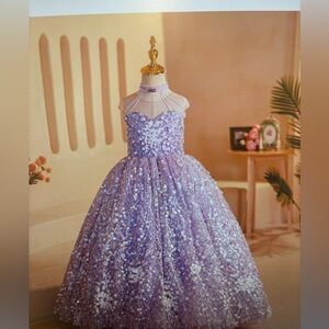 Elegant Purple Sequin Gown